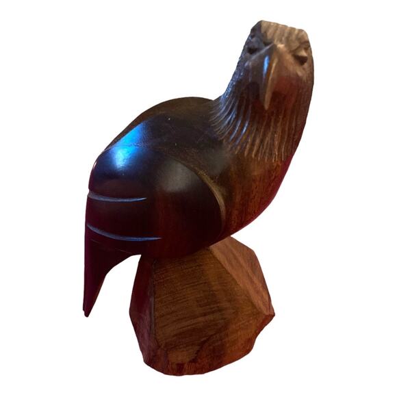 Ironwood Hand‎ Carved  Vintage Eagle Approx 4.5" tall x 2.5" w - Picture 1 of 9